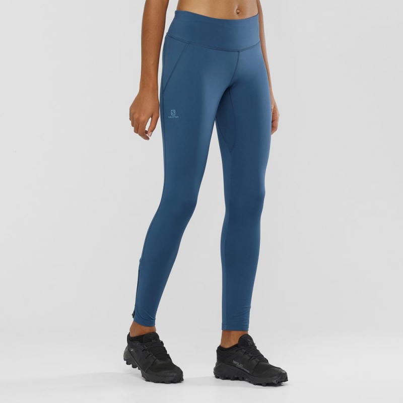 Collant Salomon Agile Warm Tight W Femme Bleu Marine | 34089-WTUY