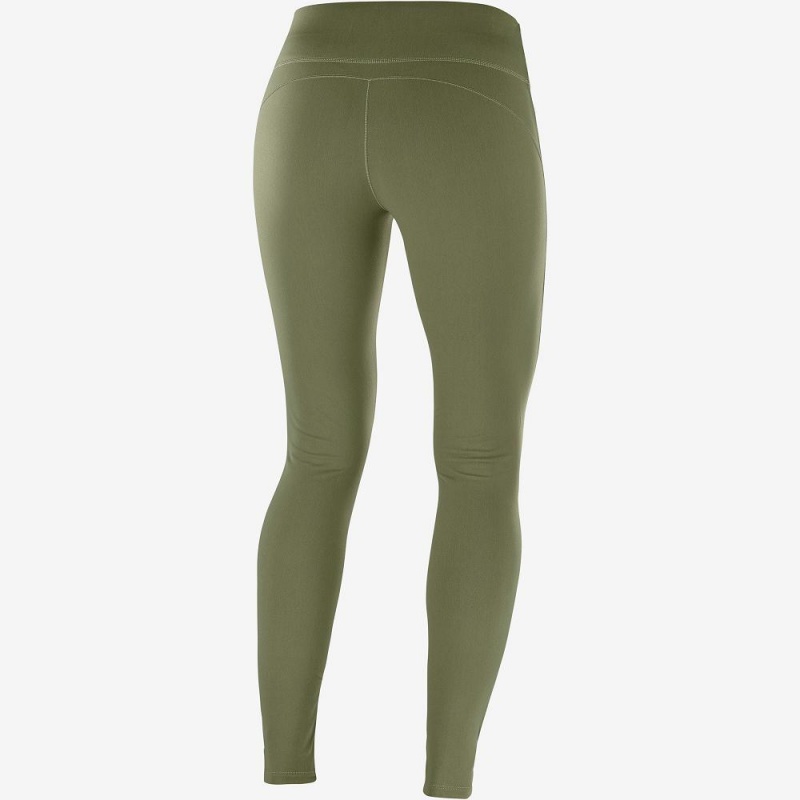 Collant Salomon Comet Warm Tight W Femme Vert | 16857-BTUW