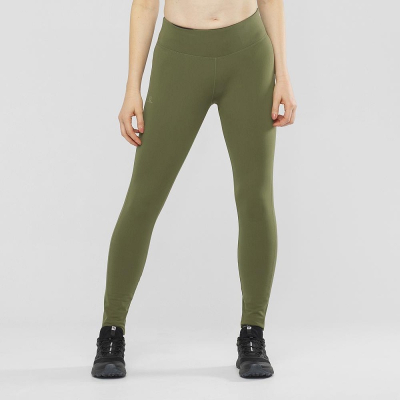 Collant Salomon Comet Warm Tight W Femme Vert | 16857-BTUW