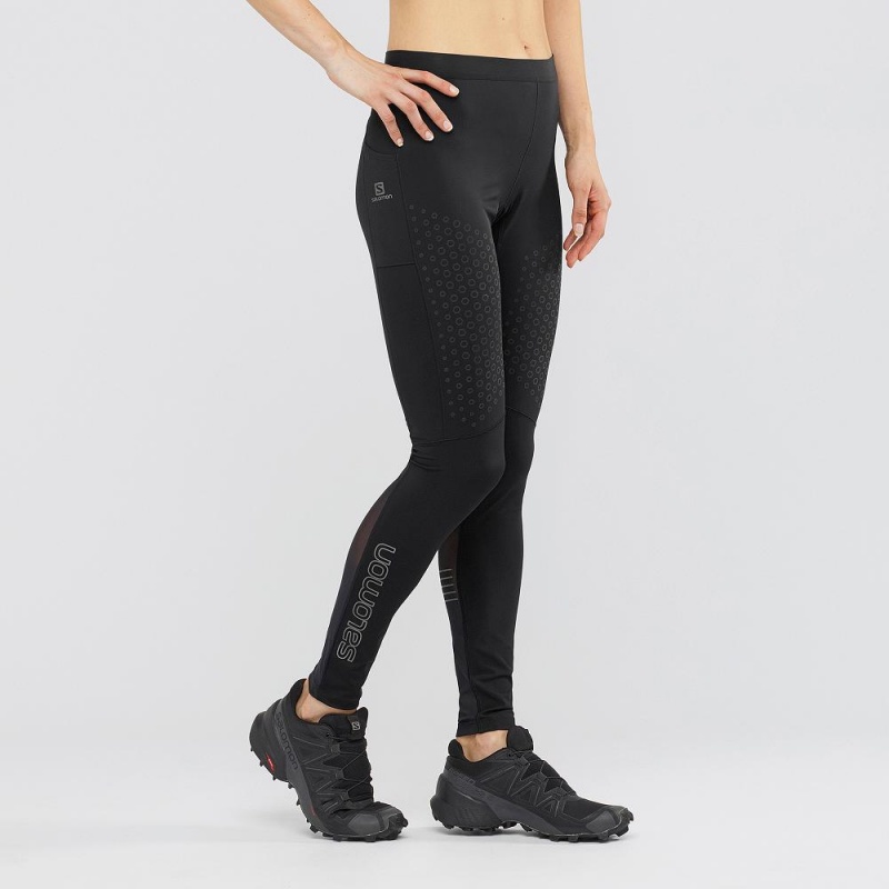 Collant Salomon Support Tight W Femme Noir | 71490-XNQH