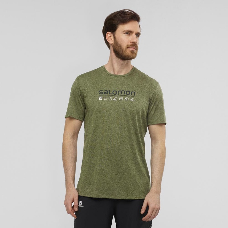 Hauts Salomon Agile Graphique Tee M Homme Vert | 04726-COMP