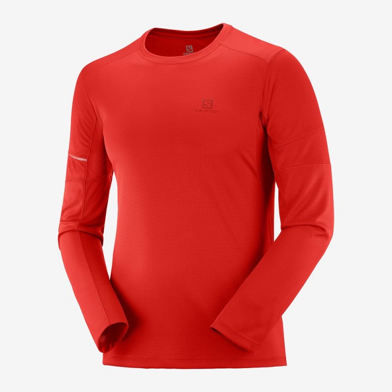 Hauts Salomon Agile Ls Tee M Homme Rouge | 20867-HQCI