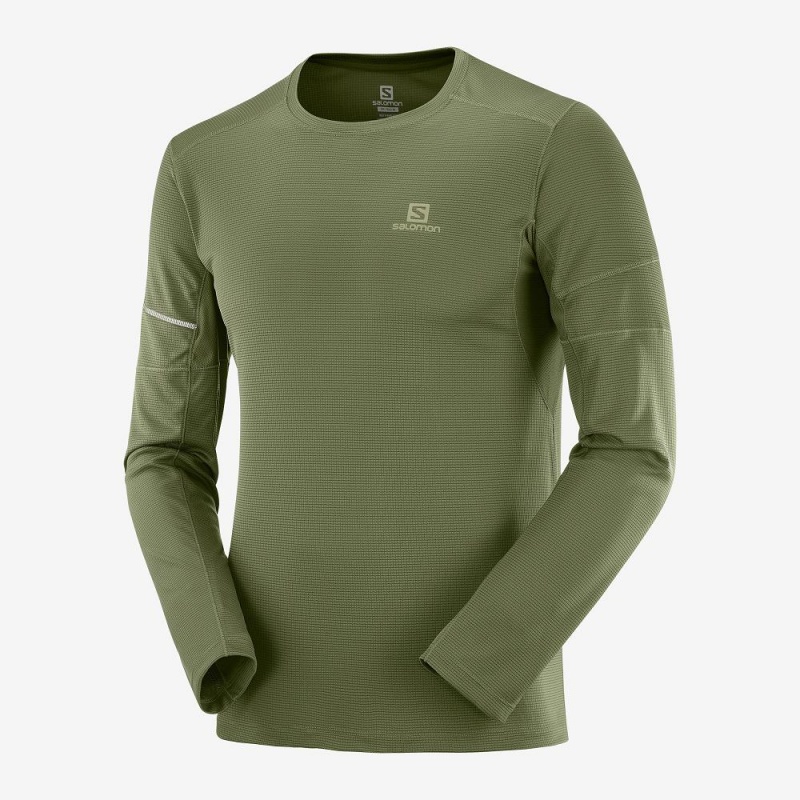 Hauts Salomon Agile Ls Tee M Homme Vert | 03682-OSCQ