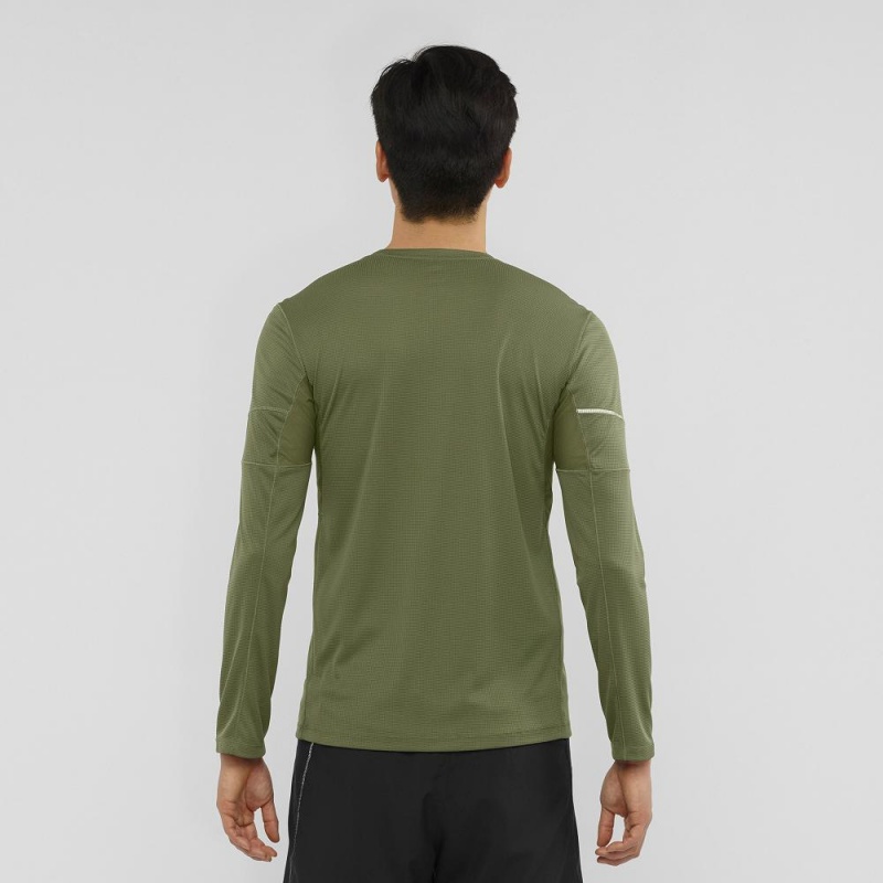 Hauts Salomon Agile Ls Tee M Homme Vert | 03682-OSCQ