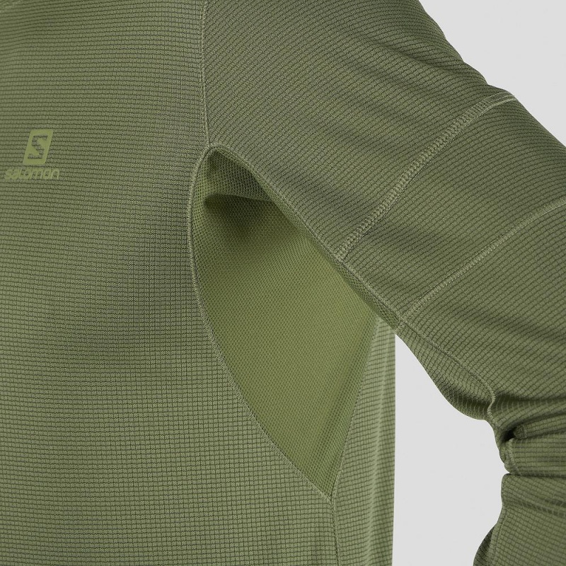 Hauts Salomon Agile Ls Tee M Homme Vert | 03682-OSCQ