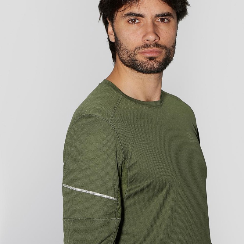 Hauts Salomon Agile Ls Tee M Homme Vert | 03682-OSCQ