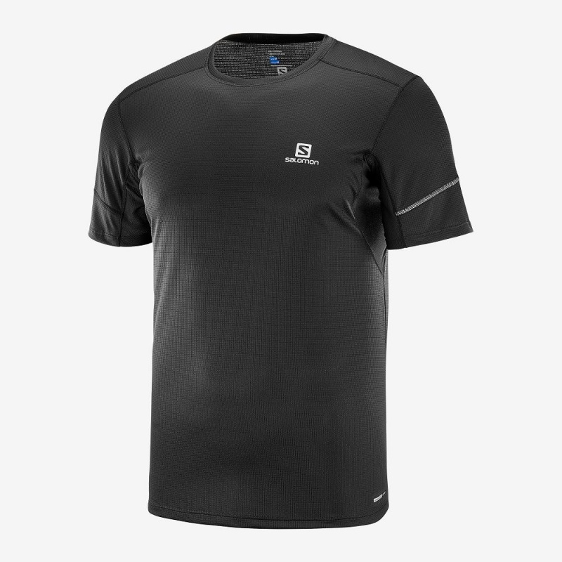 Hauts Salomon Agile Ss Tee M Homme Noir | 75403-VUNH