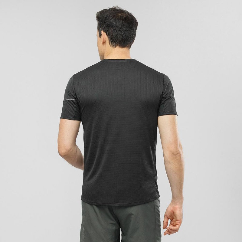 Hauts Salomon Agile Ss Tee M Homme Noir | 75403-VUNH