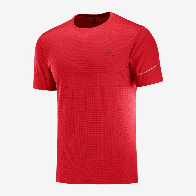 Hauts Salomon Agile Ss Tee M Homme Rouge | 27108-TSAH