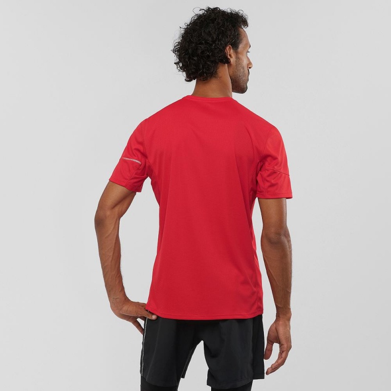 Hauts Salomon Agile Ss Tee M Homme Rouge | 27108-TSAH