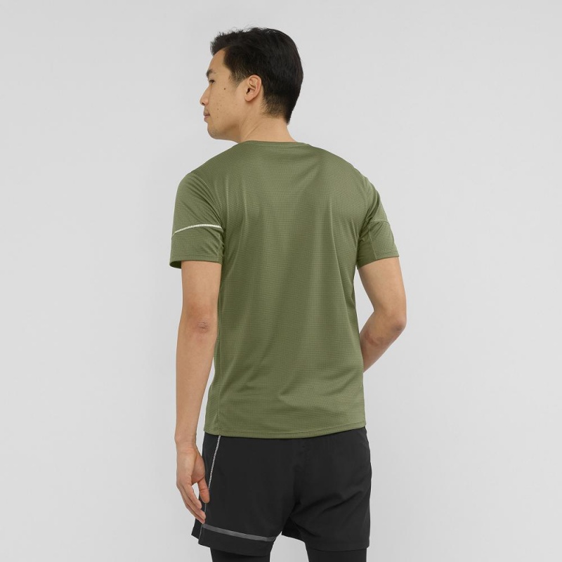 Hauts Salomon Agile Ss Tee M Homme Vert | 42791-FNAC