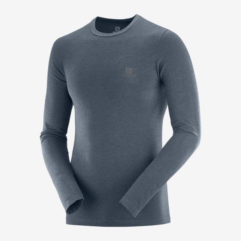 Hauts Salomon Outline Seamless Crew M Homme Gray | 81507-XGJK