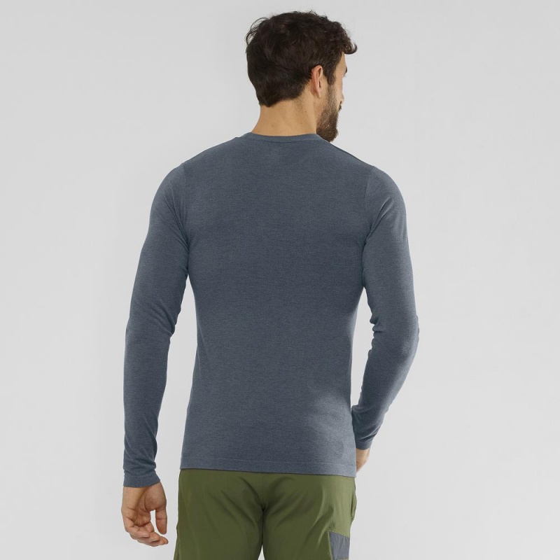 Hauts Salomon Outline Seamless Crew M Homme Gray | 81507-XGJK