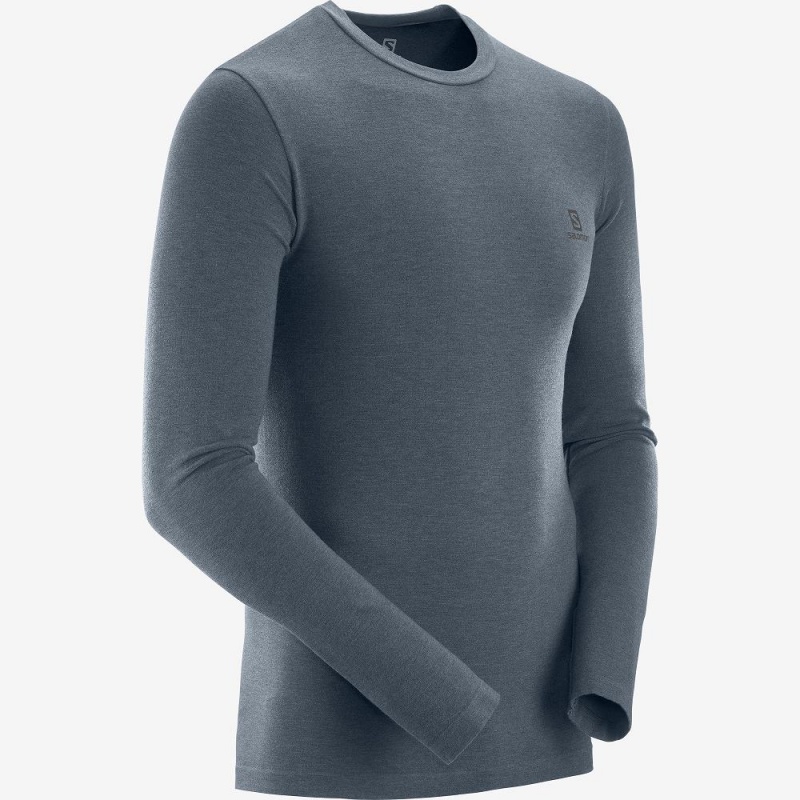 Hauts Salomon Outline Seamless Crew M Homme Gray | 81507-XGJK