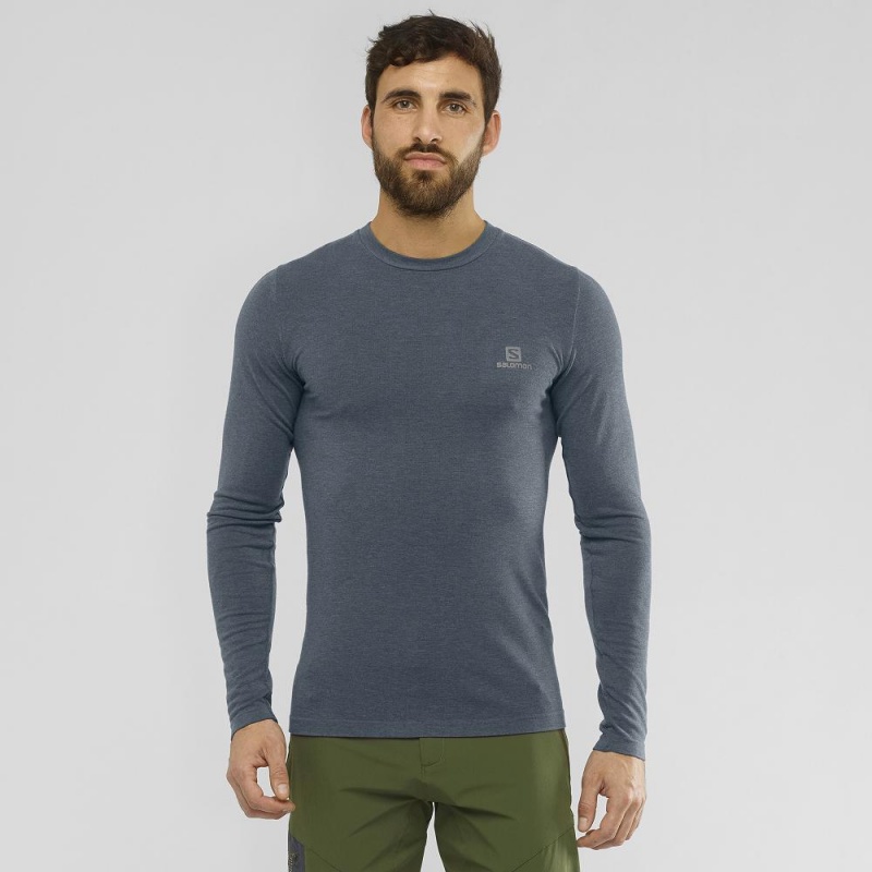 Hauts Salomon Outline Seamless Crew M Homme Gray | 81507-XGJK