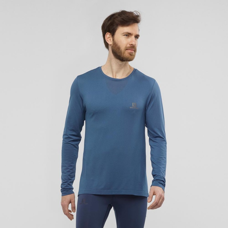 Hauts Salomon Sense Ls Tee M Homme Bleu Marine | 96238-SVMF