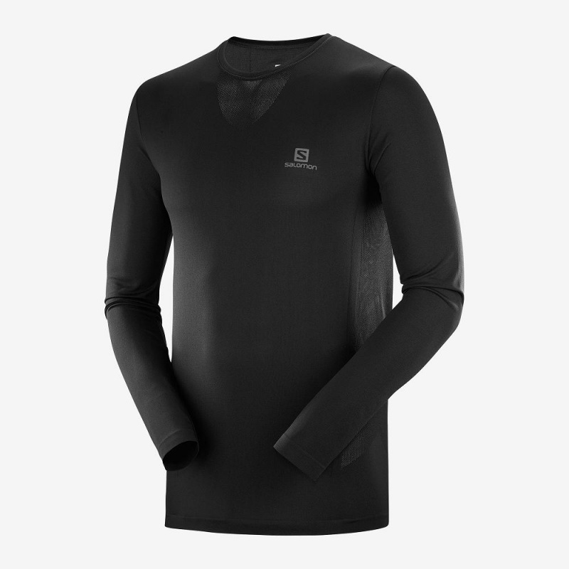 Hauts Salomon Sense Ls Tee M Homme Noir | 24386-SGFE