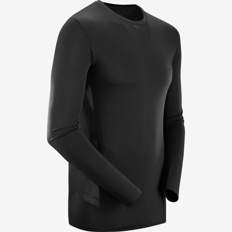 Hauts Salomon Sense Ls Tee M Homme Noir | 24386-SGFE