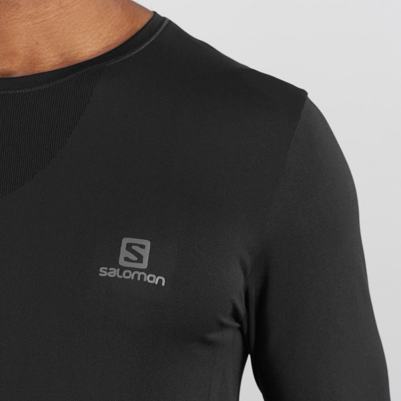 Hauts Salomon Sense Ls Tee M Homme Noir | 24386-SGFE