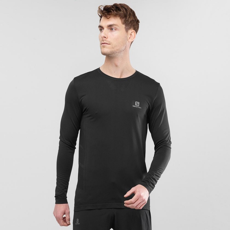 Hauts Salomon Sense Ls Tee M Homme Noir | 24386-SGFE