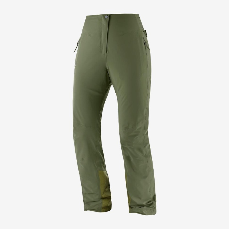 Pantalon Salomon Warm Ambition W Femme Vert | 26493-IZFB