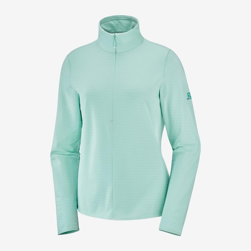 Pulls De Golf Salomon Essential Lightwarm Femme Vert | 89234-AKLQ