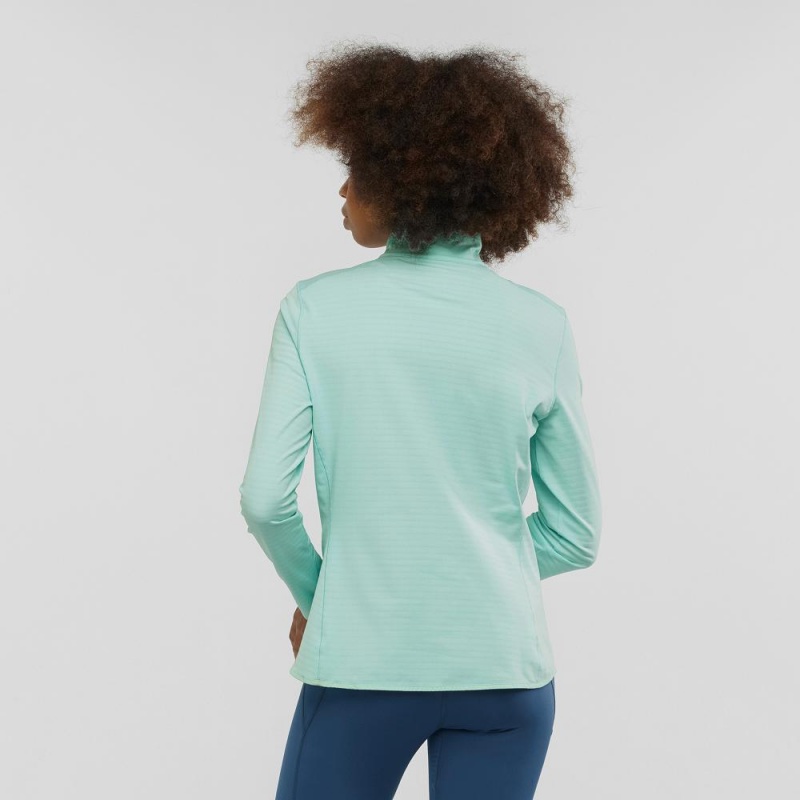 Pulls De Golf Salomon Essential Lightwarm Femme Vert | 89234-AKLQ