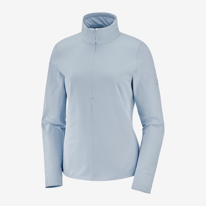 Pulls De Golf Salomon Essential Lightwarm Femme Bleu | 91852-XJQR