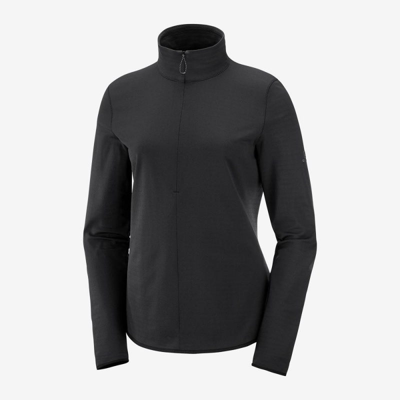 Pulls De Golf Salomon Essential Lightwarm Femme Noir | 41623-MGTU