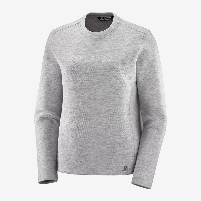 Pulls De Golf Salomon Sight Crew Neck W Femme Gray | 40162-NWJY