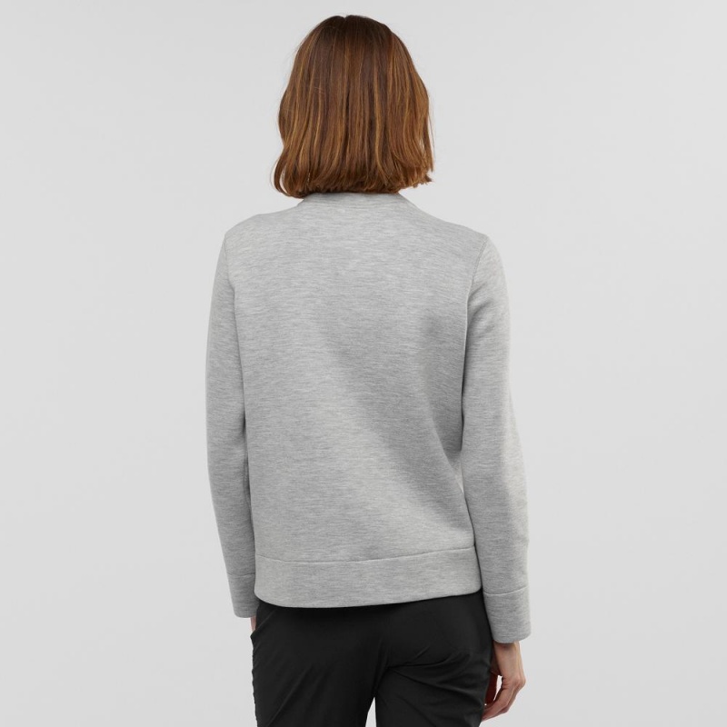 Pulls De Golf Salomon Sight Crew Neck W Femme Gray | 40162-NWJY