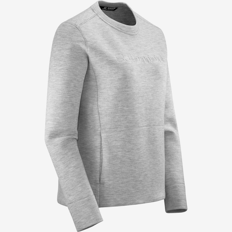 Pulls De Golf Salomon Sight Crew Neck W Femme Gray | 40162-NWJY