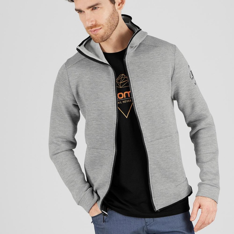 Sweat a Capuche Salomon Essential Warm Homme Gray | 17564-NOLF