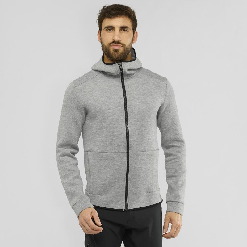 Sweat a Capuche Salomon Essential Warm Homme Gray | 17564-NOLF