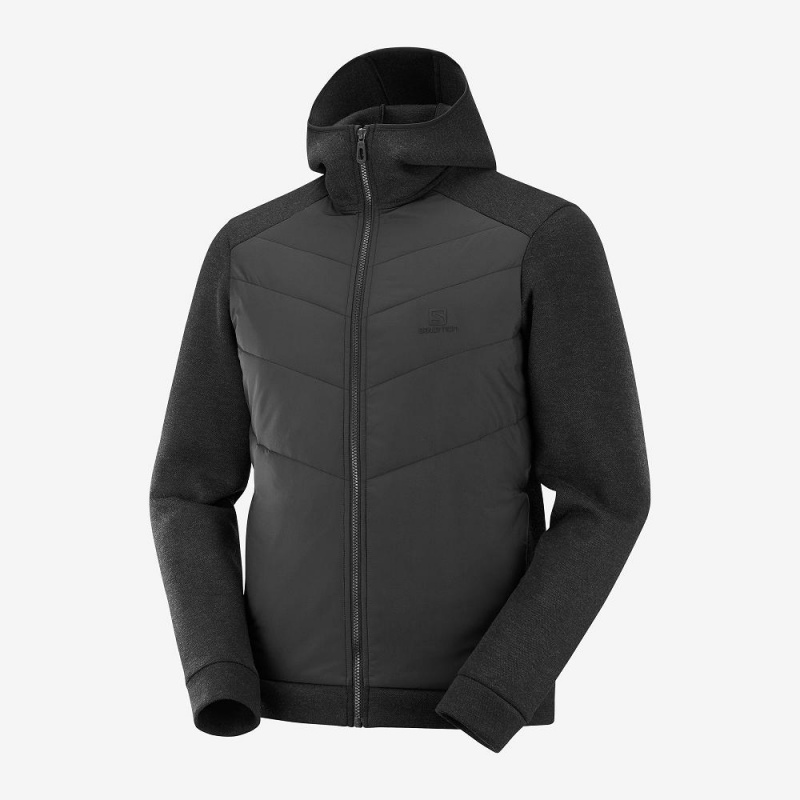 Sweat a Capuche Salomon Essential Xwarm Hybride Homme Noir | 08397-AGSV