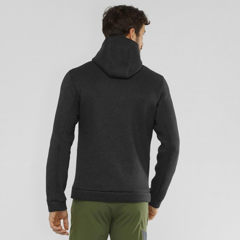 Sweat a Capuche Salomon Essential Xwarm Hybride Homme Noir | 08397-AGSV