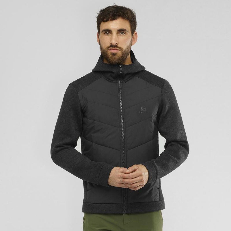 Sweat a Capuche Salomon Essential Xwarm Hybride Homme Noir | 08397-AGSV