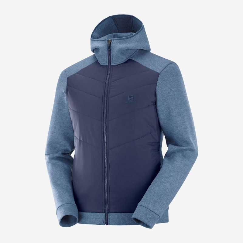 Sweat a Capuche Salomon Essential Xwarm Hybride Homme Bleu Marine | 28309-SHTB