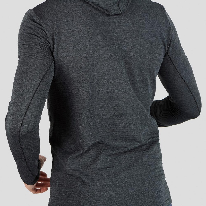 Sweat a Capuche Salomon Outline Homme Noir | 57091-WAJY