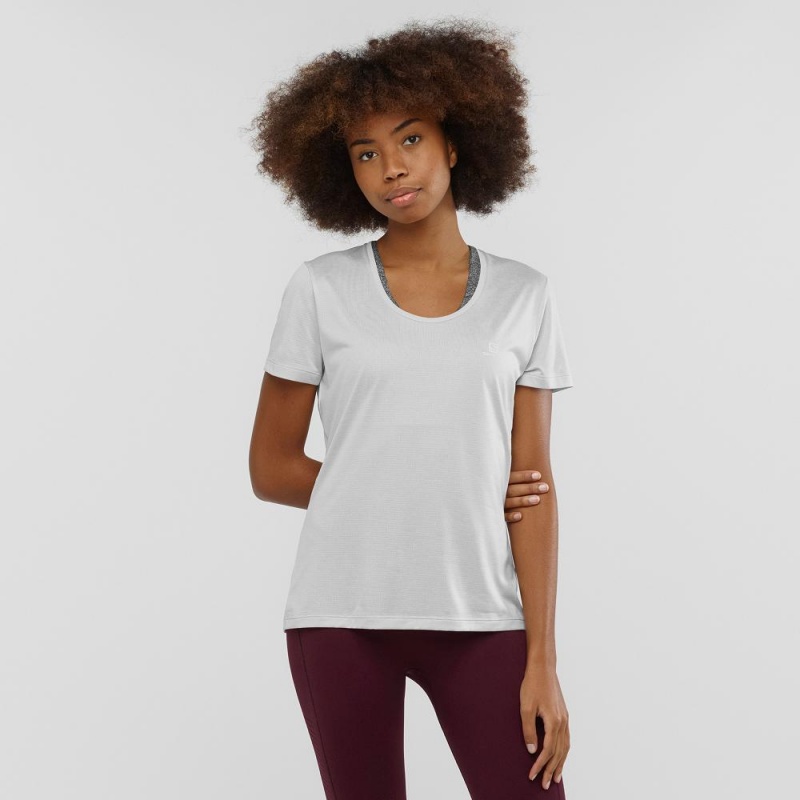 T Shirts Salomon Agile Femme Blanche | 47609-JVRG