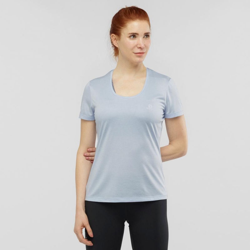 T Shirts Salomon Agile Femme Bleu | 04975-CQTO