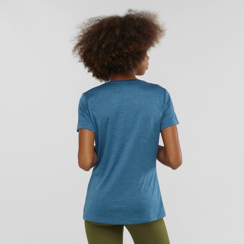 T Shirts Salomon Agile Femme Bleu | 91652-ZAJX