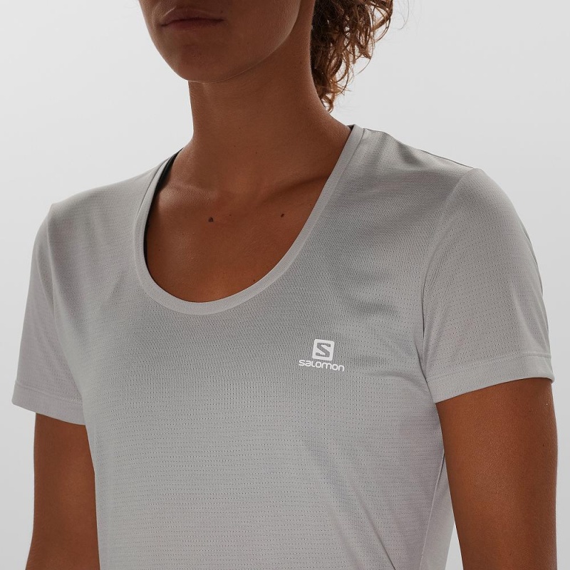 T Shirts Salomon Agile Femme Gray | 97284-ZKPM