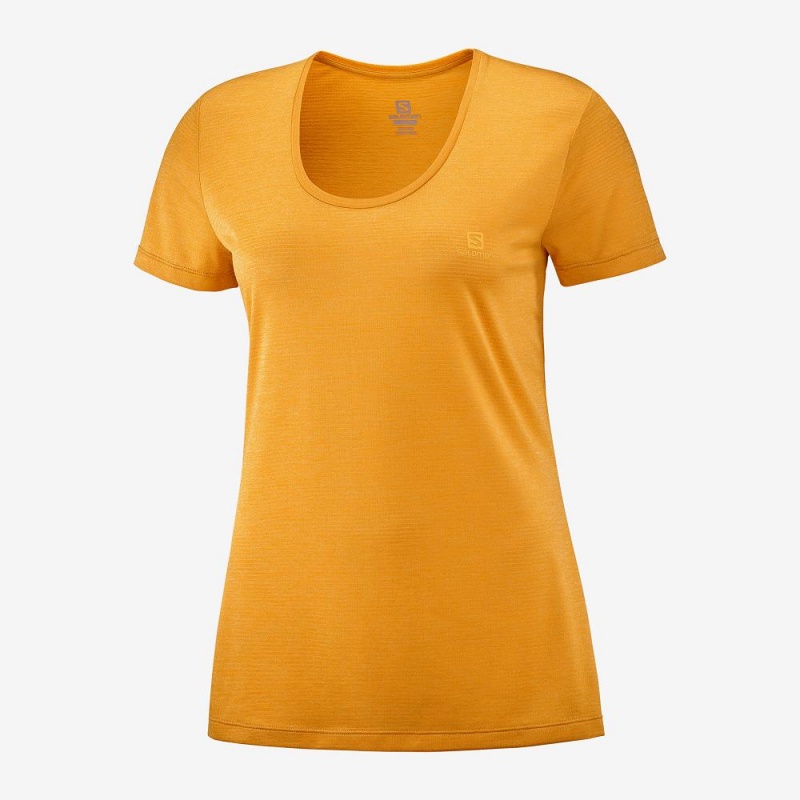 T Shirts Salomon Agile Femme Jaune | 03586-AZJH