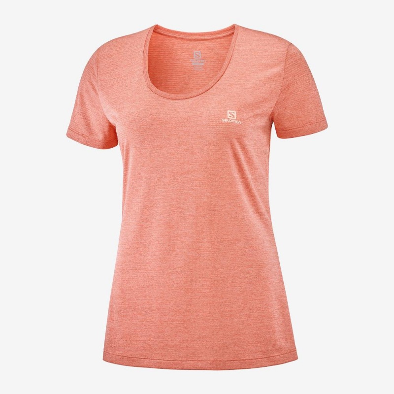 T Shirts Salomon Agile Femme Orange | 72685-IZWT