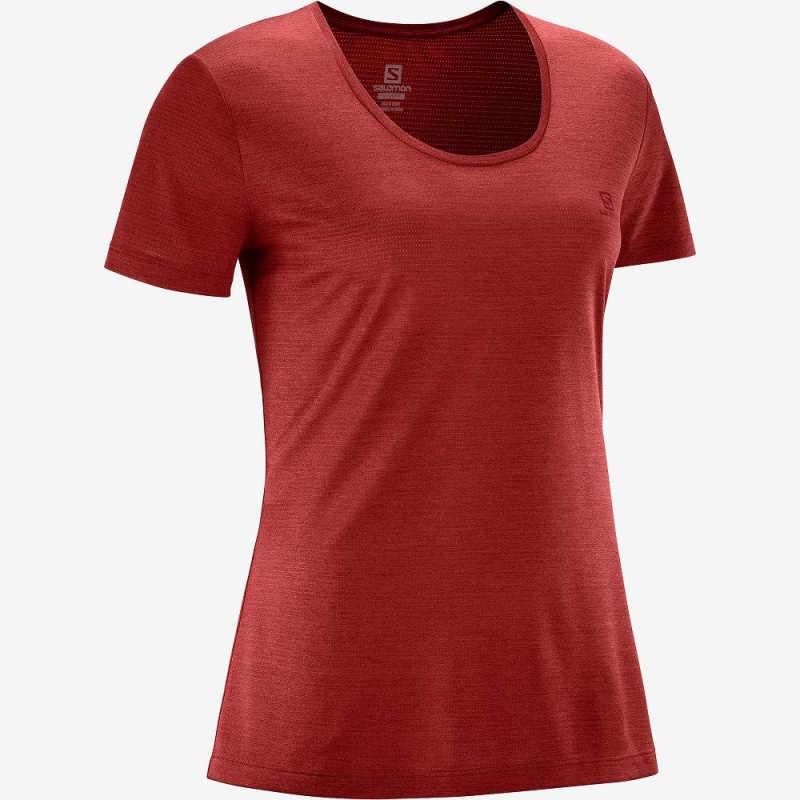 T Shirts Salomon Agile Femme Rouge | 82401-PNDT