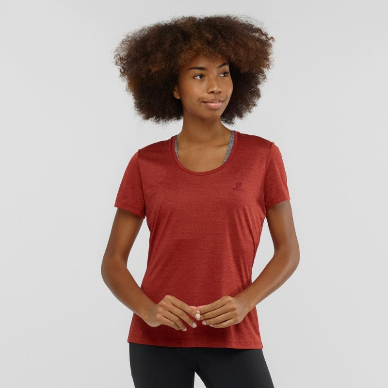 T Shirts Salomon Agile Femme Rouge | 82401-PNDT