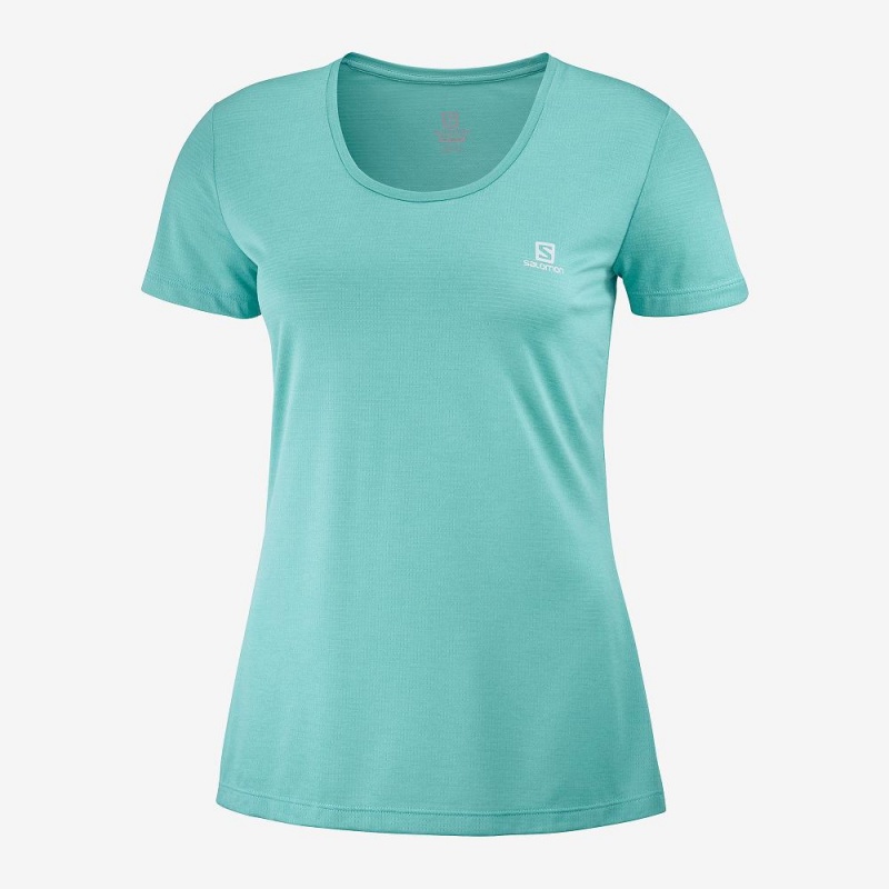 T Shirts Salomon Agile Femme Vert | 30415-OXHF