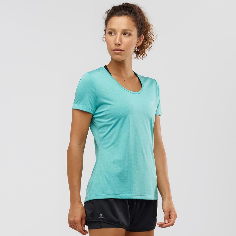 T Shirts Salomon Agile Femme Vert | 30415-OXHF