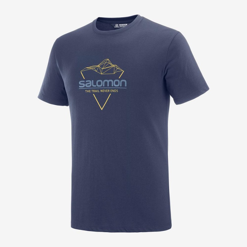 T Shirts Salomon Blend Logo Tee M Homme Bleu Marine | 76312-PDLC